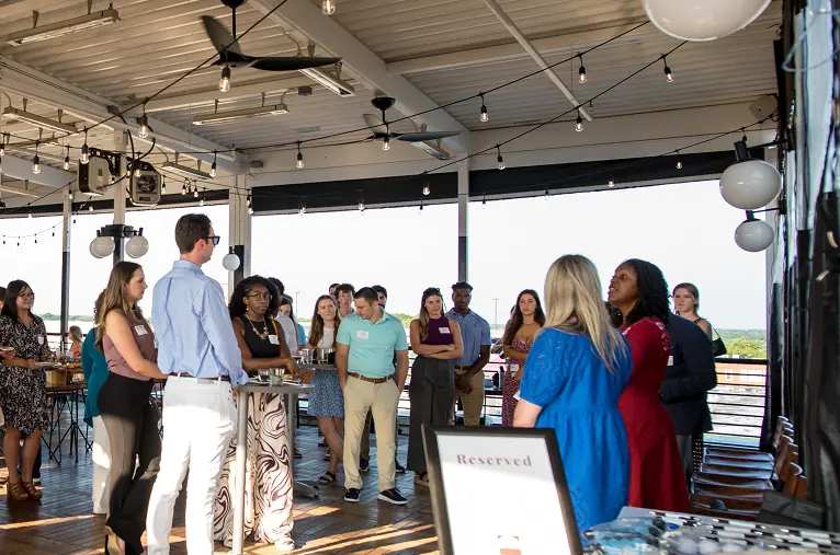 group of people at outside gathering